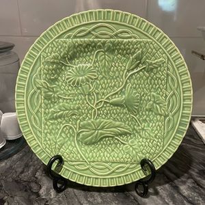 Morning Glory Dinner Plate in Green by Bordallo Pinheiro